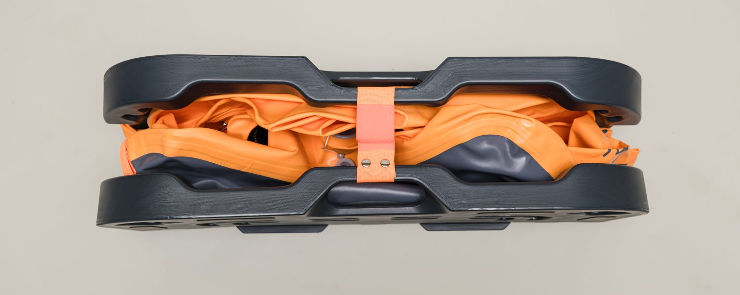 The Cube folded for closet storage