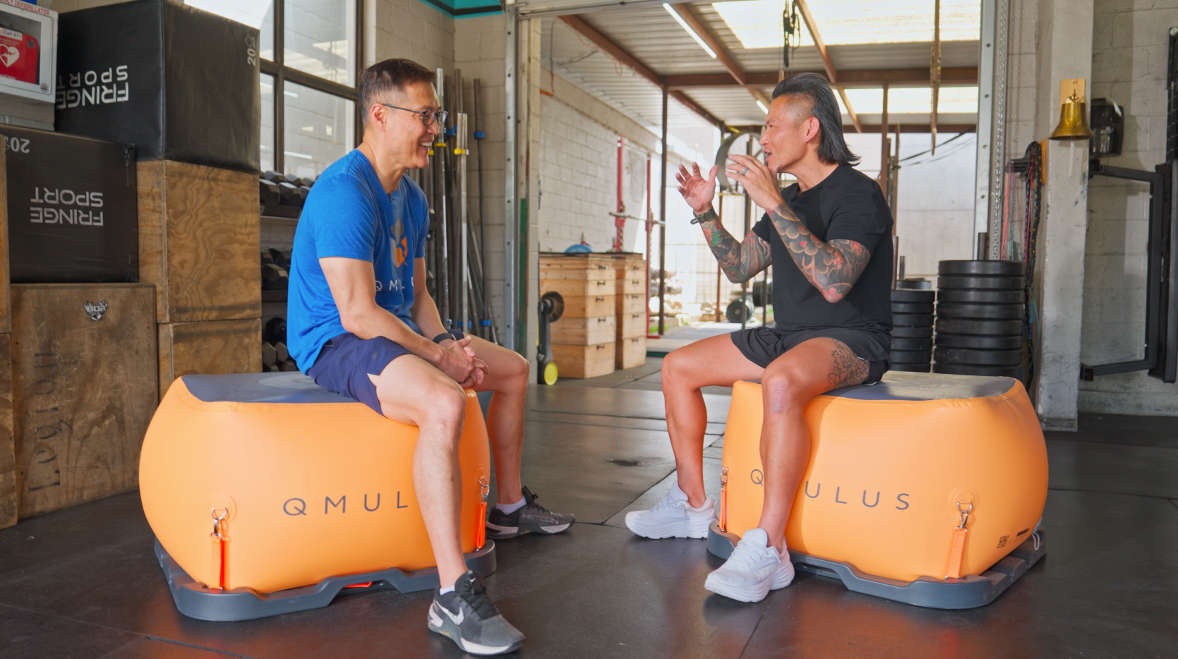 Chad Park, founder of Qmulus Fitness, in a training space with the Cube